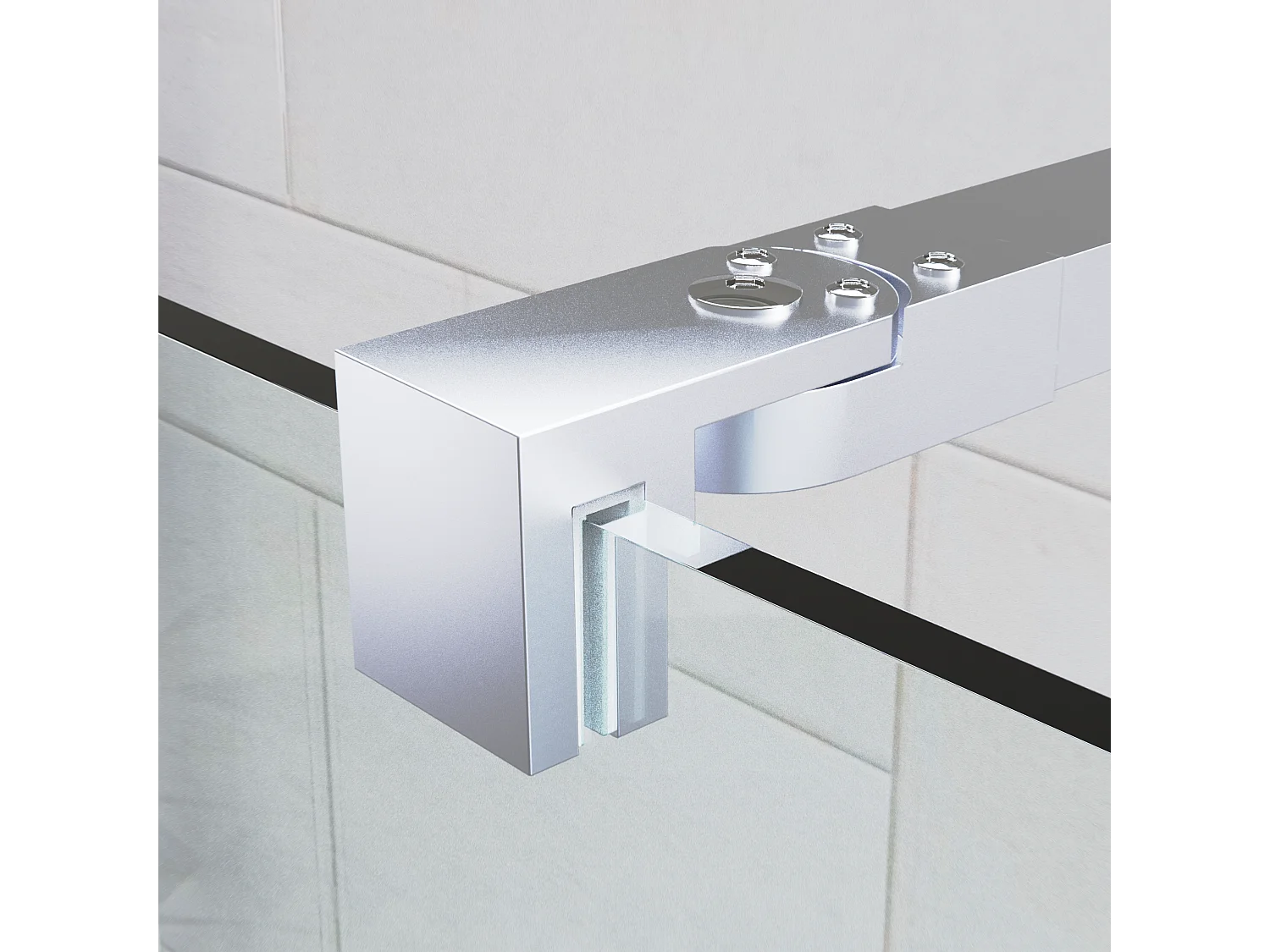 Mampara Ducha Fija 100x200 cm Cristal Templado 8mm Antical – Eclíptica Home – Cromo Brillo