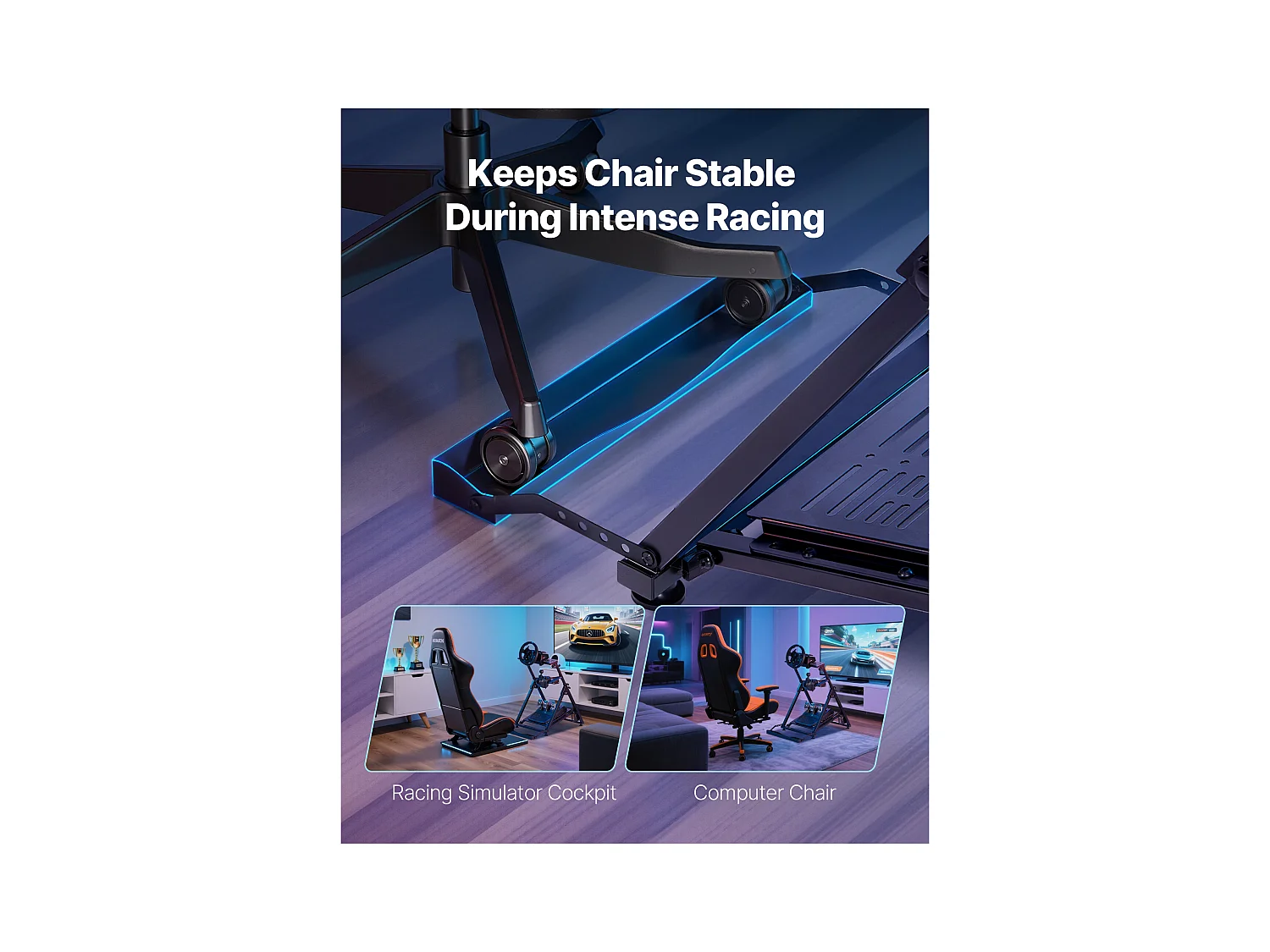 Lenkradständer Rennsitz SucceBuy Klappbar Cockpit Rennsimulator Verstellbar, Kompatibel Logitech G923 G920 G29 G27, Thrustmaster T300RS TX F458, T500RS