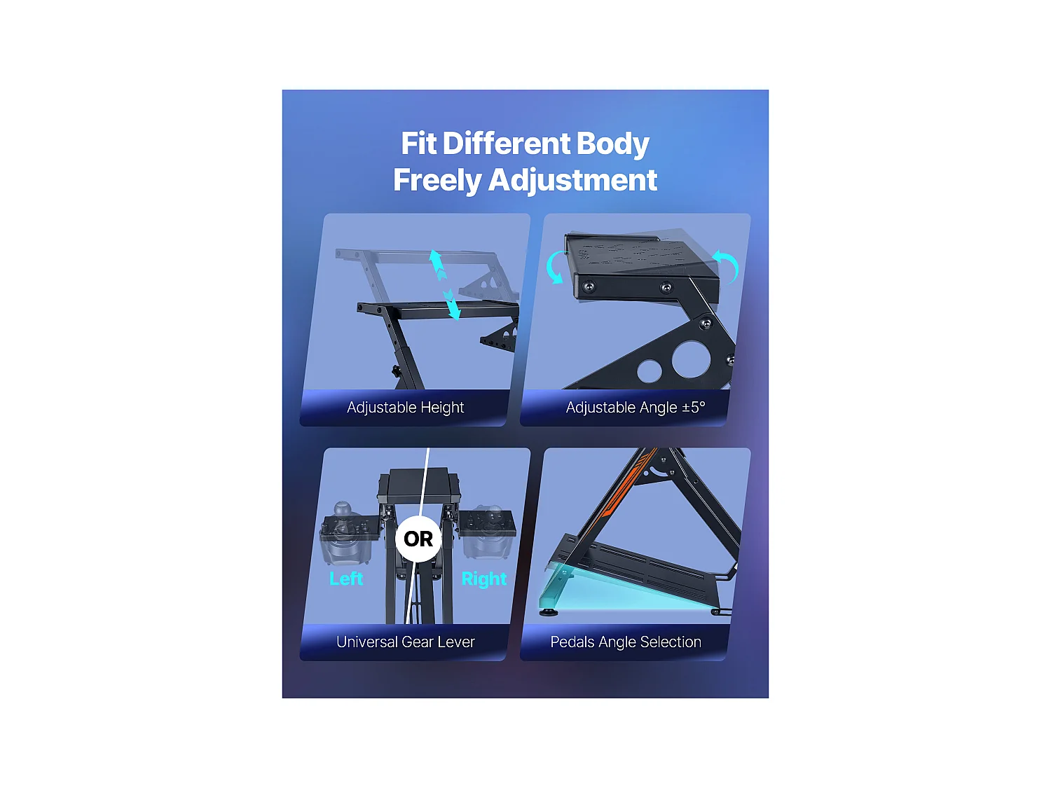 Lenkradständer Rennsitz SucceBuy Kompakt Cockpit Rennsimulator Klappbar, Kompatibel Logitech G923 G920 G29 G27, Thrustmaster T300RS TX F458, T500RS