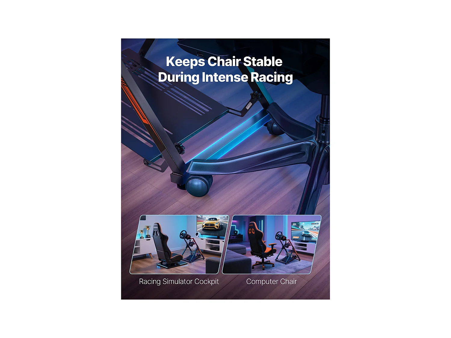 Lenkradständer Rennsitz SucceBuy Kompakt Cockpit Rennsimulator Klappbar, Kompatibel Logitech G923 G920 G29 G27, Thrustmaster T300RS TX F458, T500RS