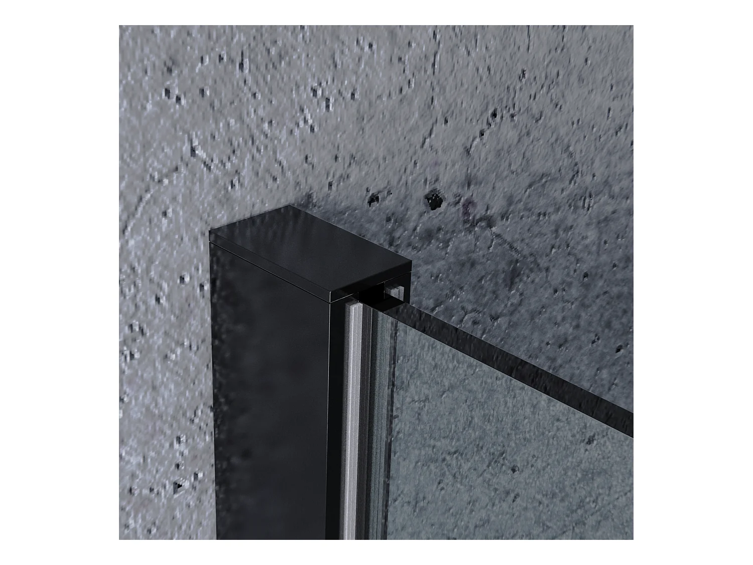 Mampara Ducha Fija 90x200 cm Cristal Templado 8 mm Antical – Eclíptica Home – Negro Mate