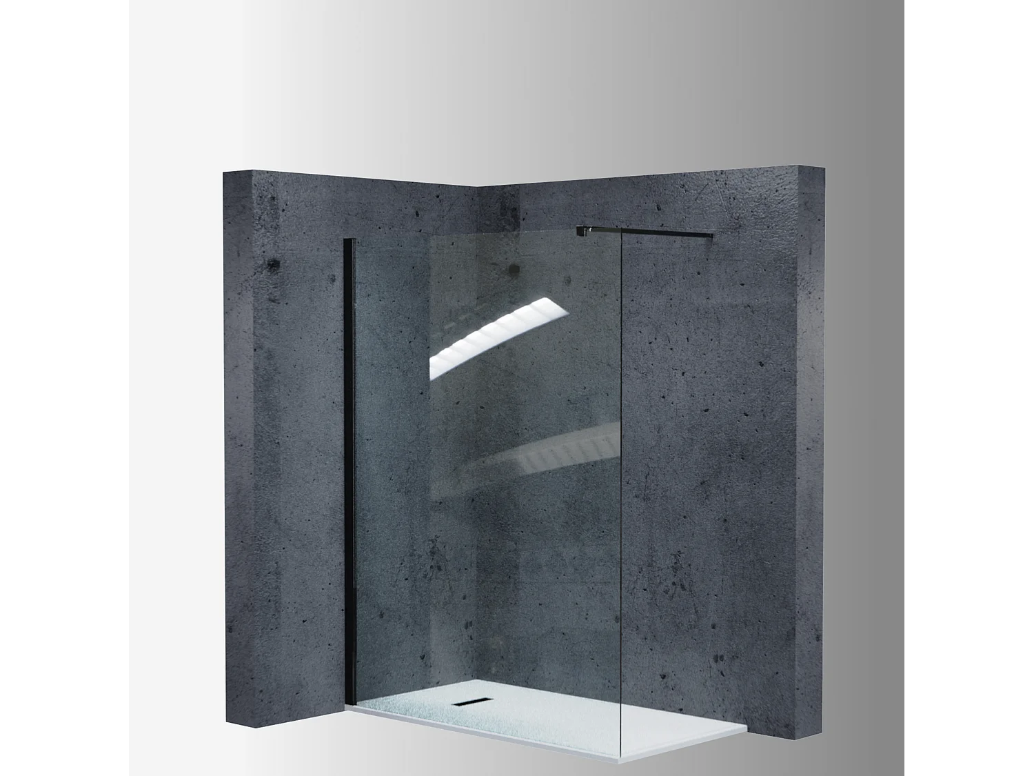 Mampara Ducha Fija 90x200 cm Cristal Templado 8 mm Antical – Eclíptica Home – Negro Mate