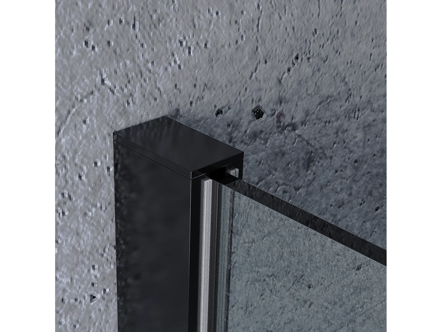 Mampara Ducha Fija 120x200 cm Cristal Templado 8mm Antical – Eclíptica Home – Negro Mate