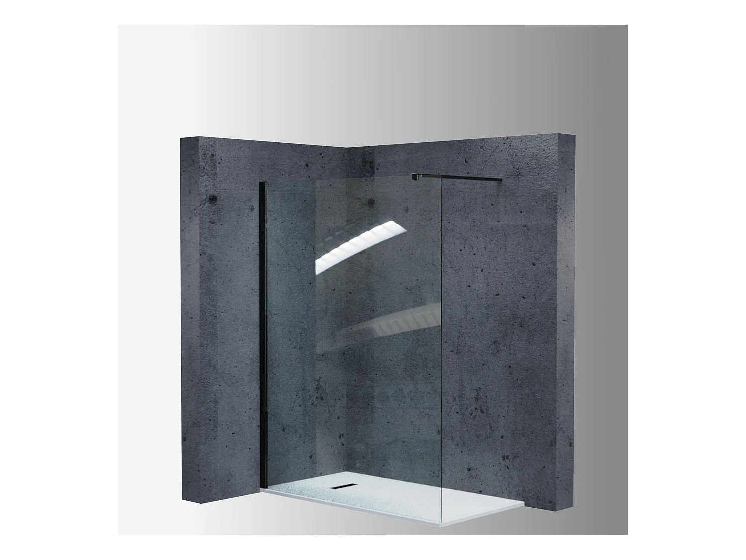 Mampara Ducha Fija 80x200 cm Cristal Templado 8 mm Antical – Eclíptica Home – Negro Mate