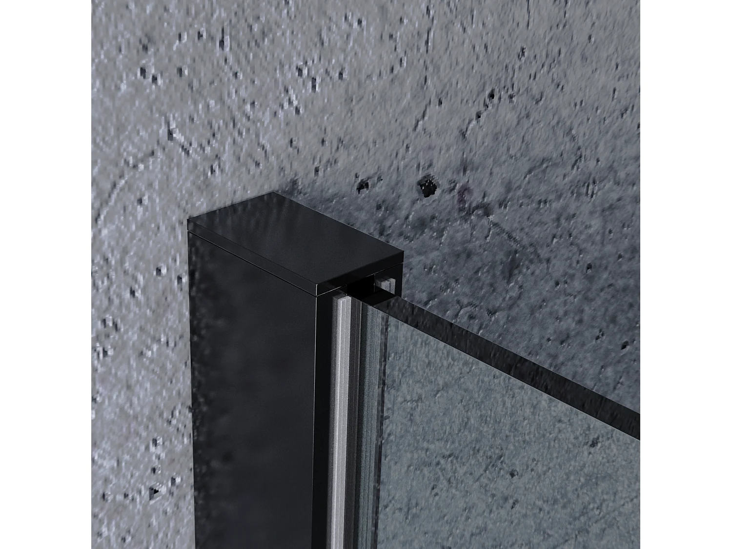 Mampara Ducha Fija 110x200 cm Cristal Templado 8mm Antical – Eclíptica Home – Negro Mate