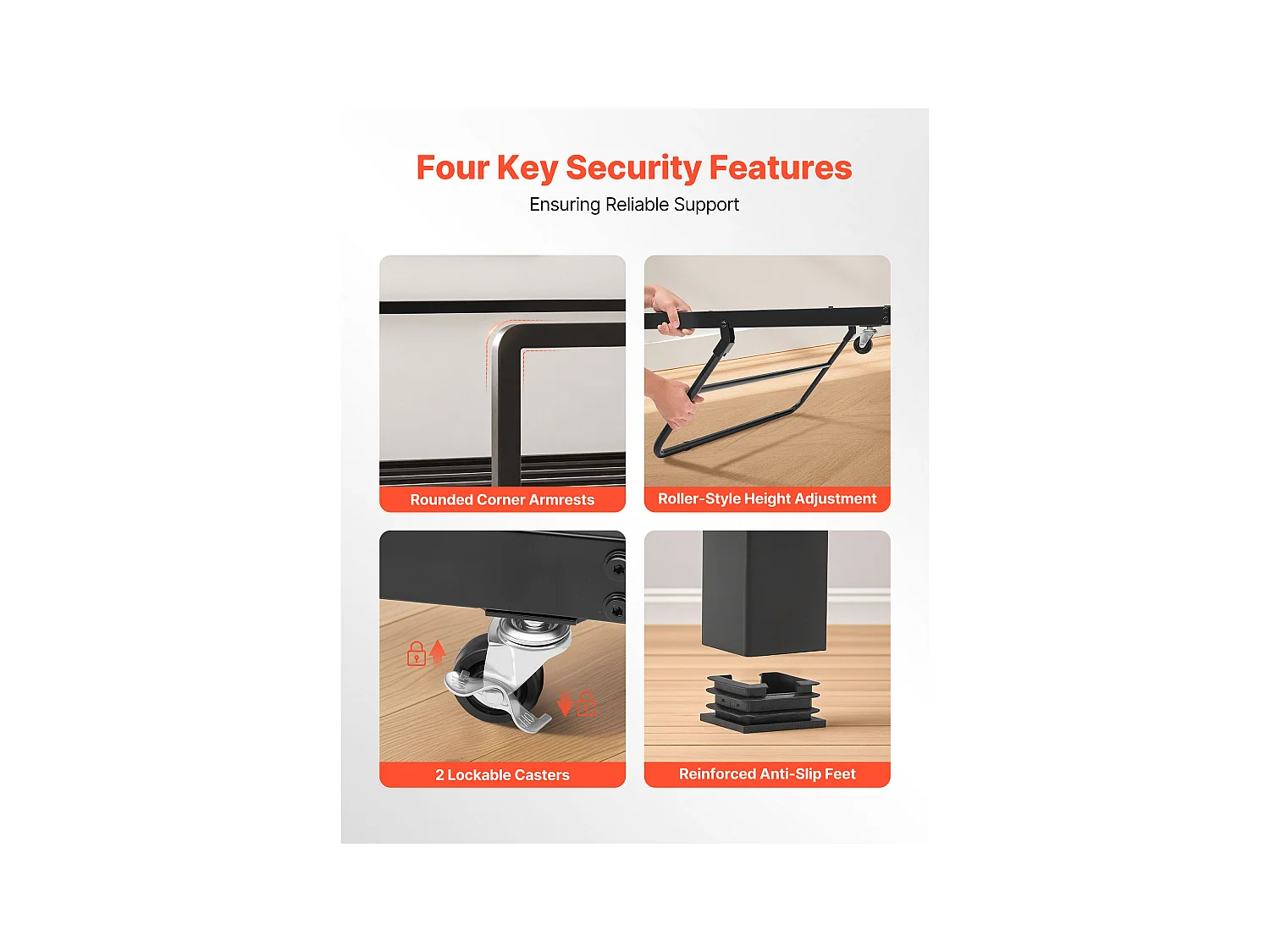 Cadre de Lit SucceBuy de Jour Simple en Métal Robuste, Lit Gigogne Jumeau sans Matelas, Réglable en Hauteur, Facile à Ranger, pour Repos, Salon, Chambre