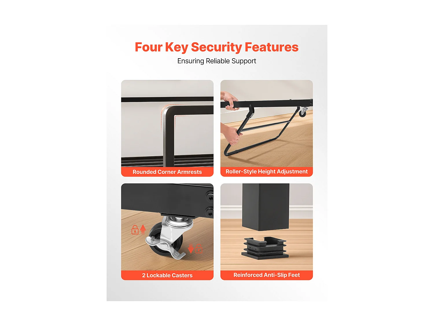 Cadre de Lit SucceBuy de Jour Simple en Métal Robuste, Lit Gigogne Jumeau sans Matelas, Réglable en Hauteur, Facile à Ranger, pour Repos, Salon, Chambre