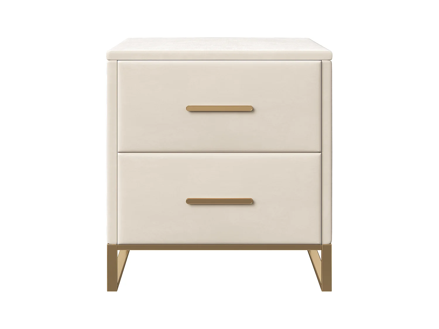 Lot de 2 Table de Chevet, Table de Nuit en Velours avec 2 tiroirs, Table d’Appoint, Meuble de chambre, Table Basse en Tissu, Beige