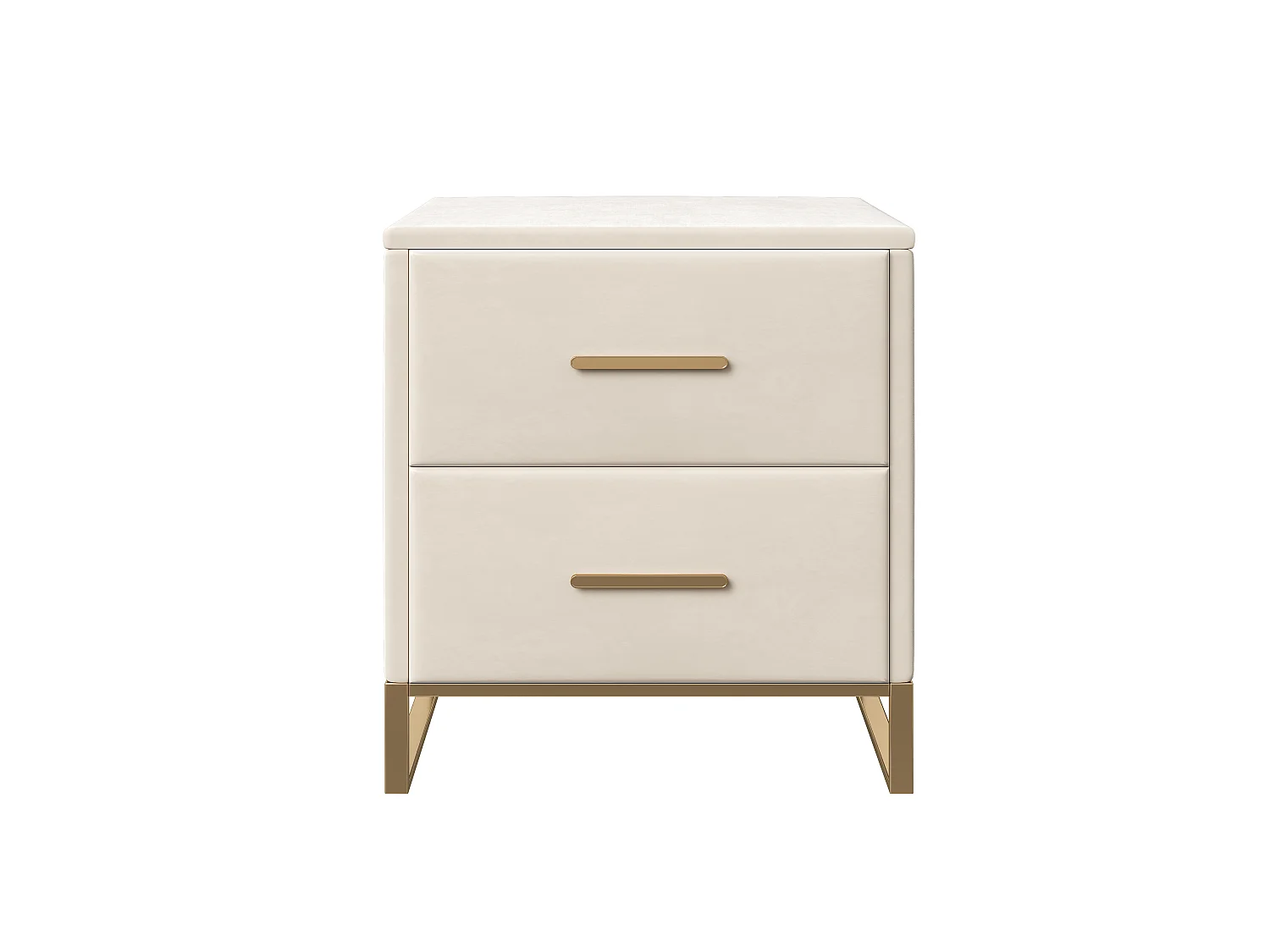 Lot de 2 Table de Chevet, Table de Nuit en Velours avec 2 tiroirs, Table d’Appoint, Meuble de chambre, Table Basse en Tissu, Beige