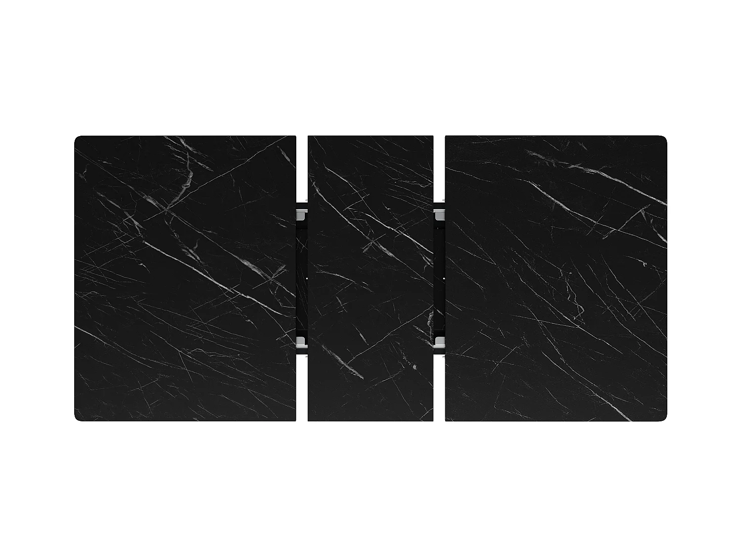 Table à manger extensible 120-160x80x75cm - 6 à 8 personnes - MDF + métal - Noir