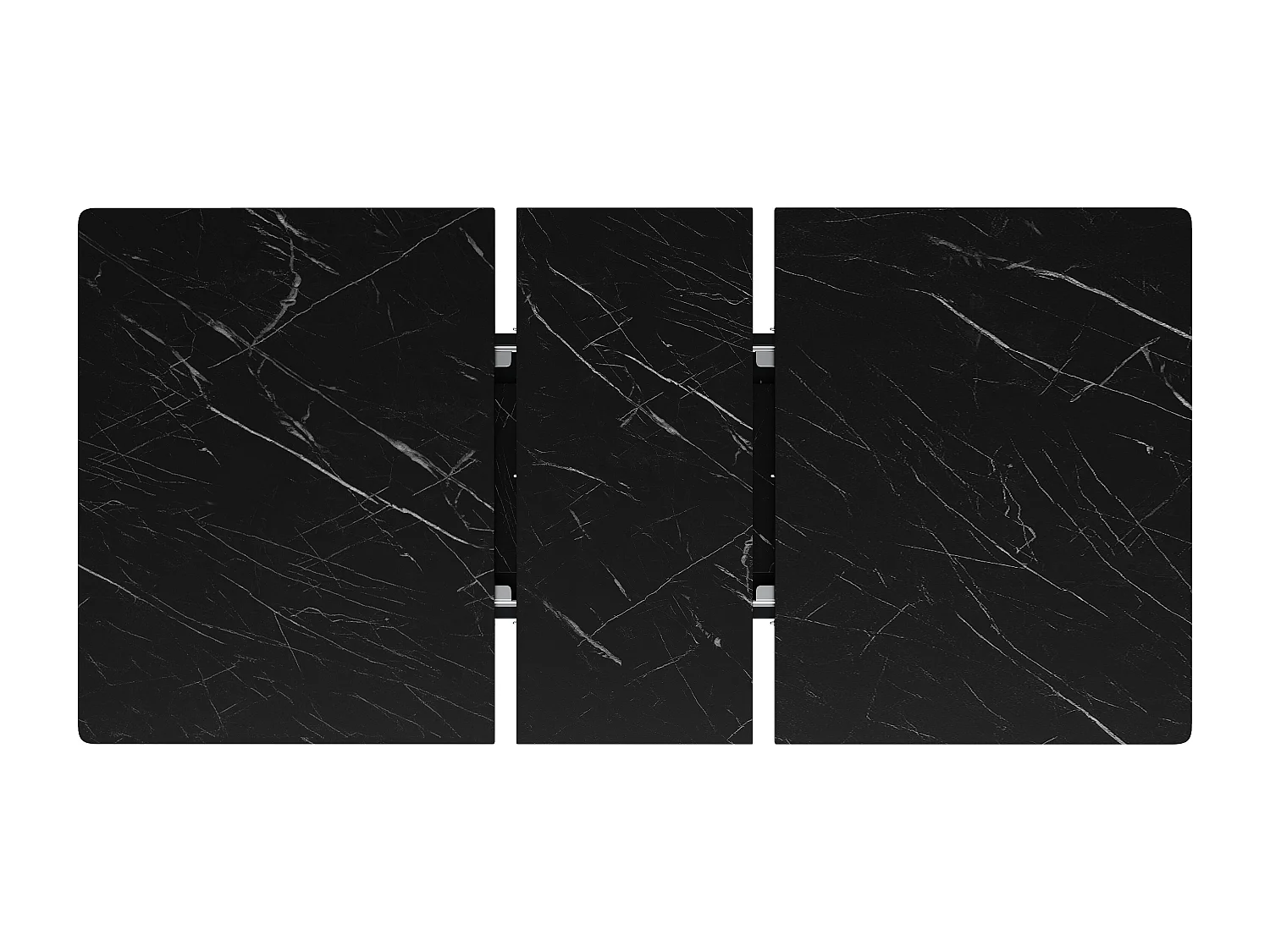 Uitschuifbare eettafel 120-160x80x75cm - Voor 6 tot 8 personen - MDF + metaal - Zwart