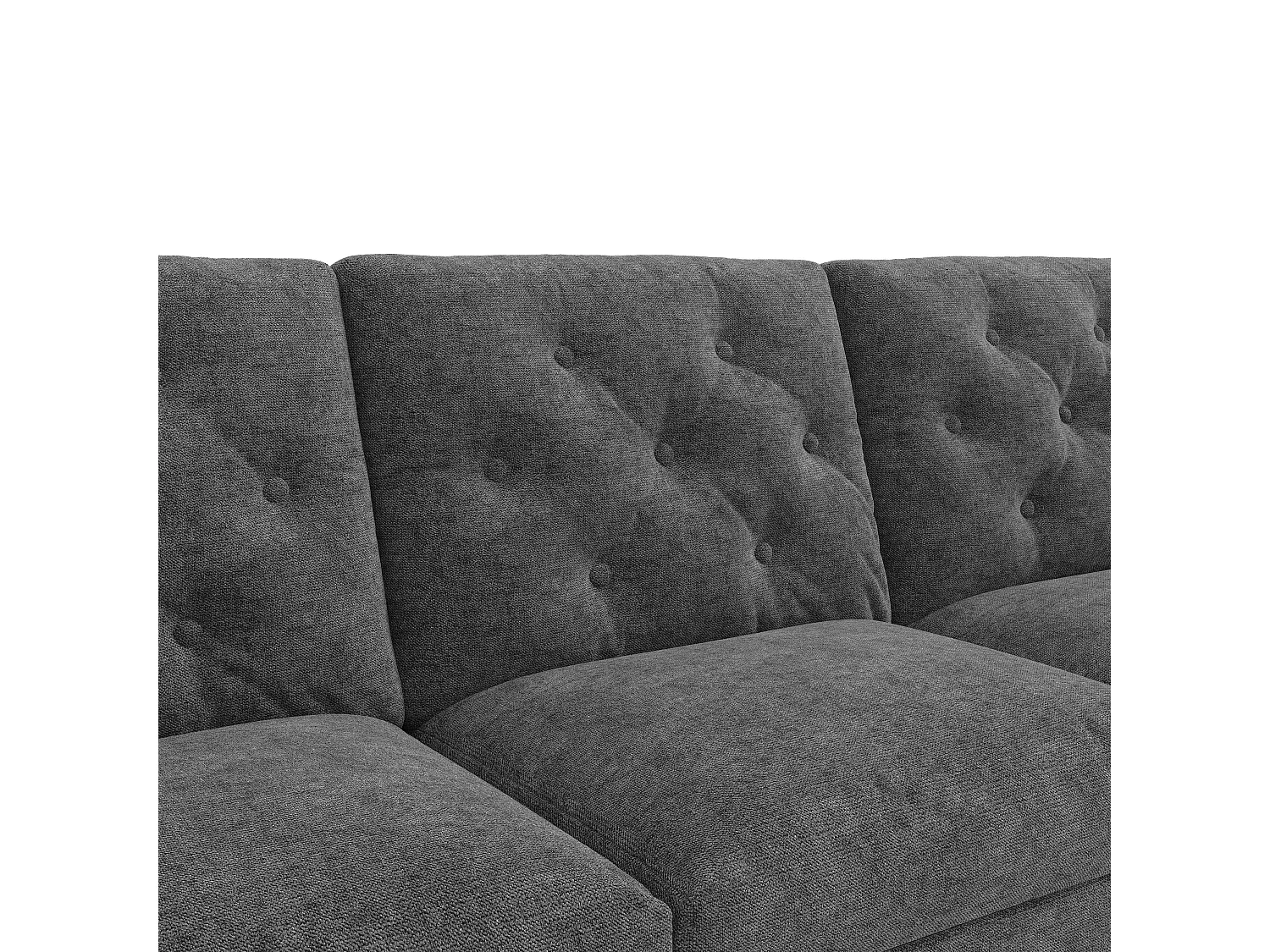 Moderne L-Form Eckcouch - Mit Stauraum - Links und rechts einstellbar - Mit seitlichen Aufbewahrungstaschen - Samt - ​​Grau​