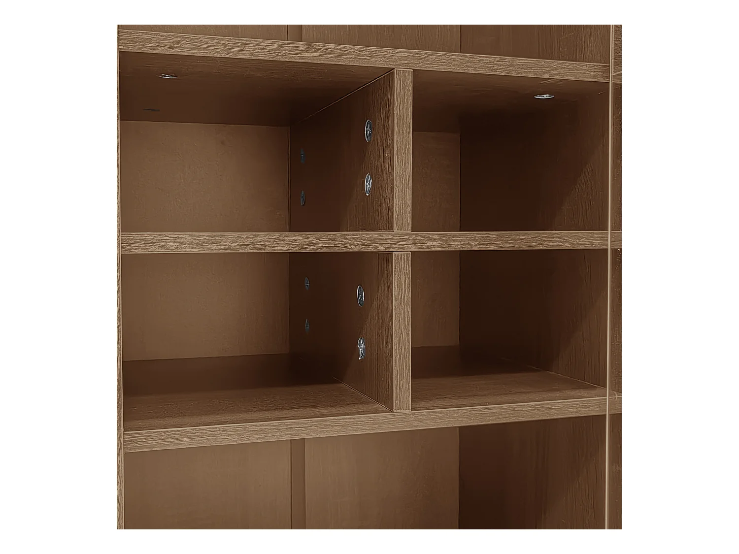 Vitrine 75x35x164.5 cm - 2 Türen - Glasfront + mehrlagiges Regalbrett + Geheimschublade - ​​Nussbaum​