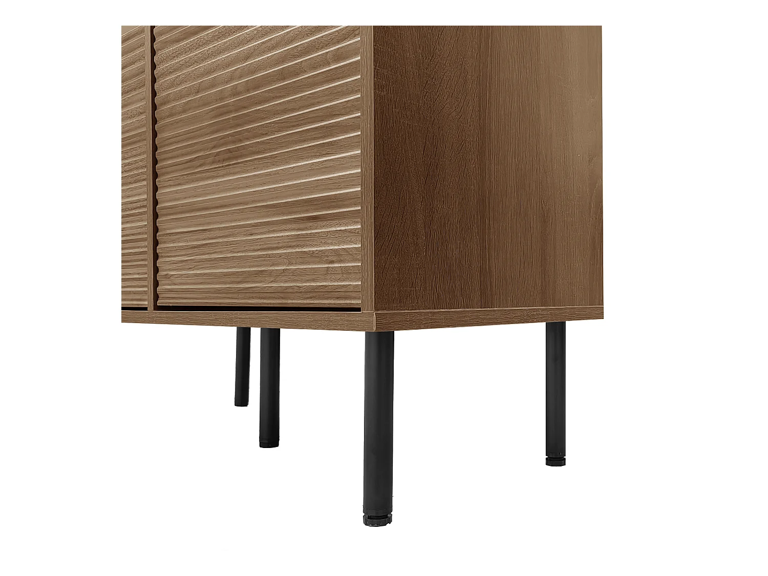 Vitrine 75x35x164.5 cm - 2 Türen - Glasfront + mehrlagiges Regalbrett + Geheimschublade - ​​Nussbaum​