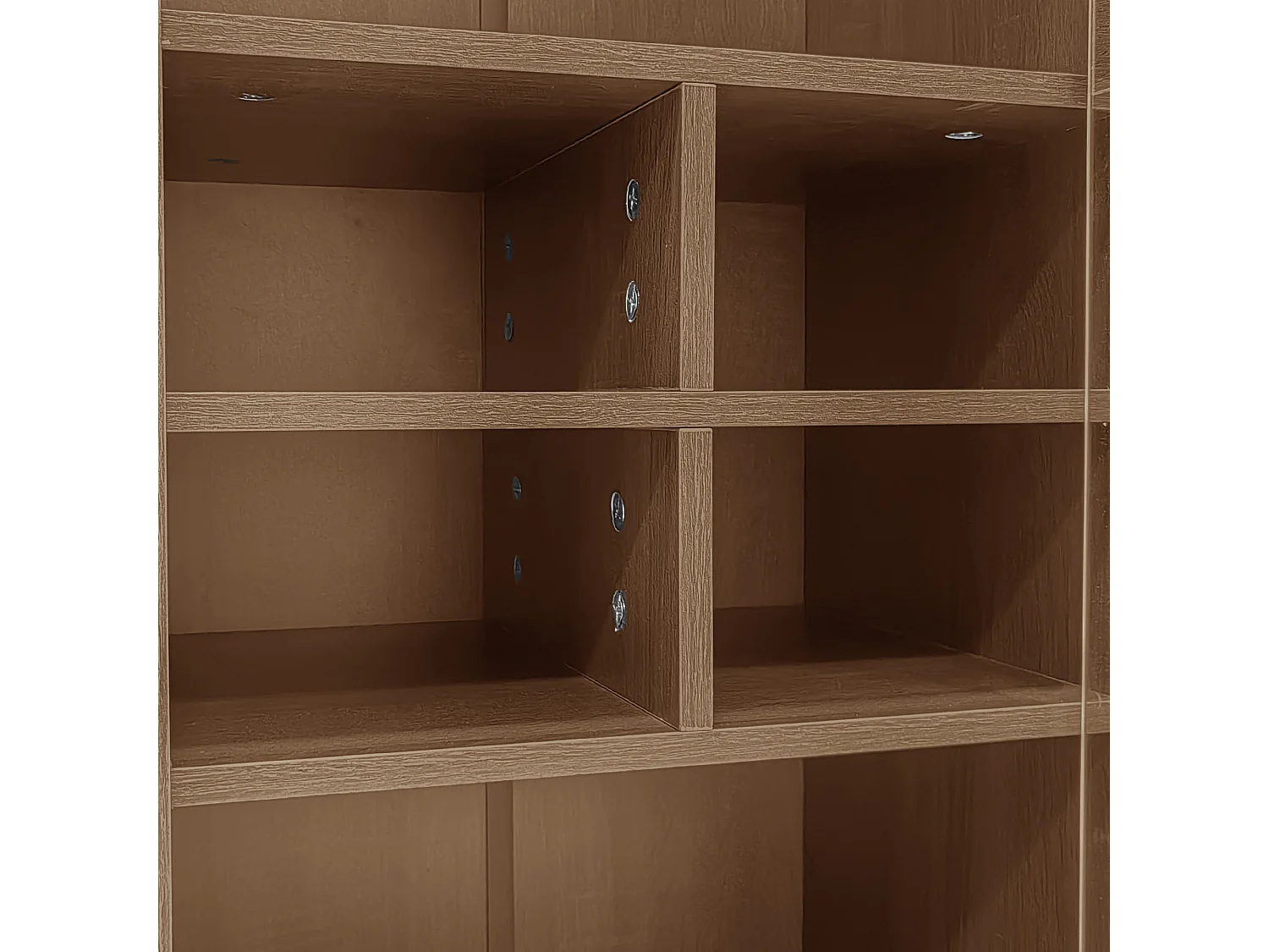 Vetrina 75x35x164.5 cm - 2 ante - Pannello in vetro + ripiano multistrato + cassetto nascosto - ​​Noce​