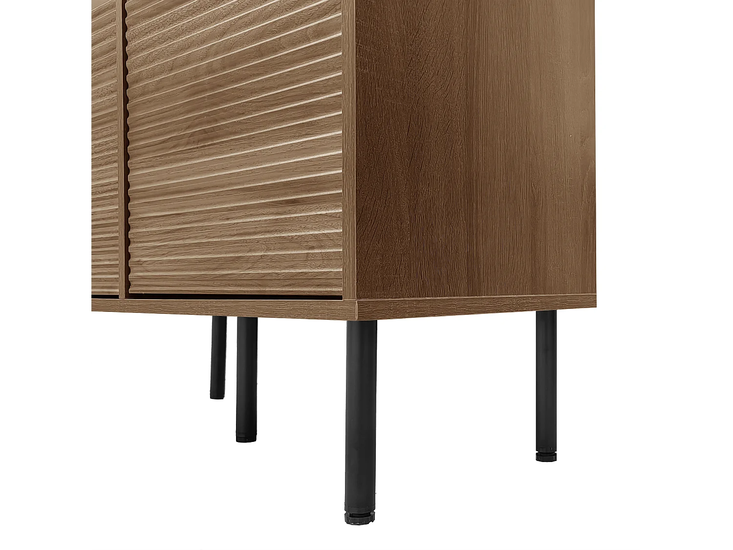 Vetrina 75x35x164.5 cm - 2 ante - Pannello in vetro + ripiano multistrato + cassetto nascosto - ​​Noce​