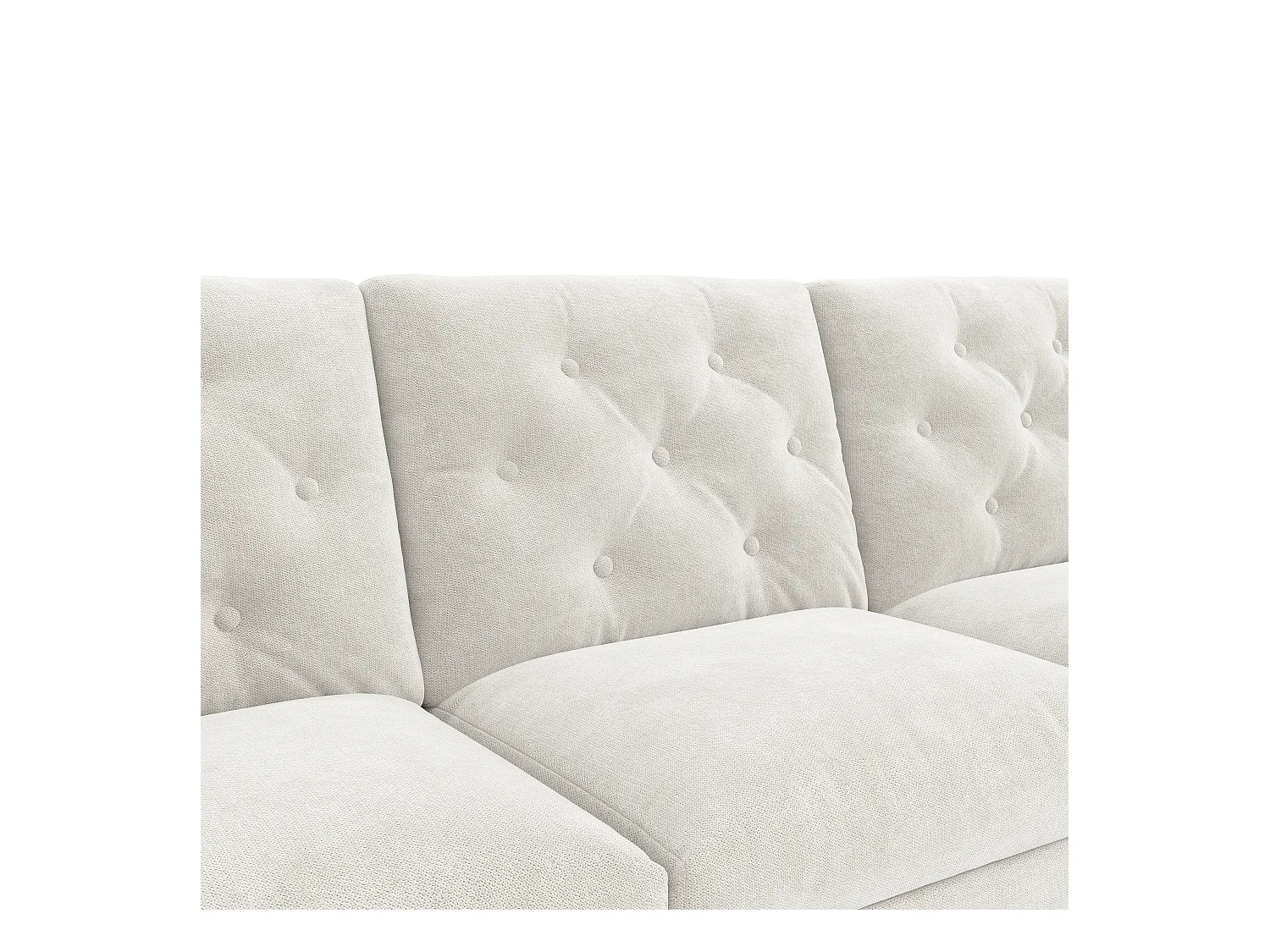 Sofá de canto moderno em L - Com espaço de armazenamento - Ajustável para esquerda e direita - Com bolsos laterais de armazenamento - Veludo - ​​Bege​