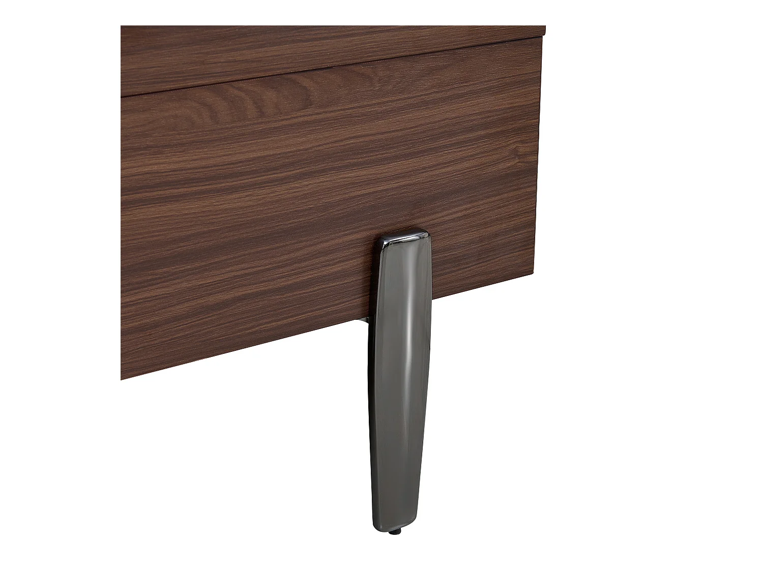 Couchtisch 105x50x41.5 cm - mit 2 Schubladen - Glasplatte - Metallfüße - MDF - Braun