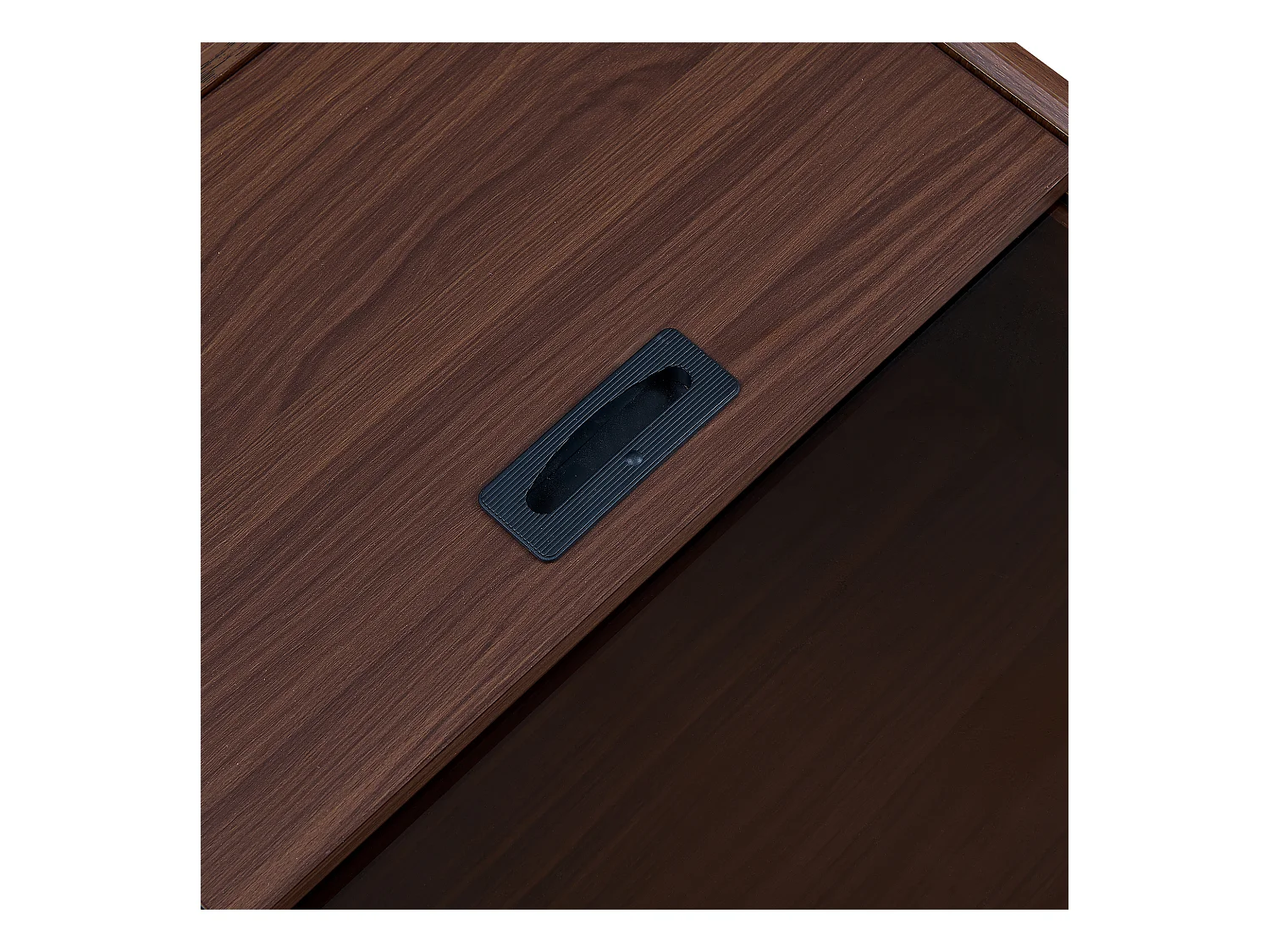 Couchtisch 105x50x41.5 cm - mit 2 Schubladen - Glasplatte - Metallfüße - MDF - Braun