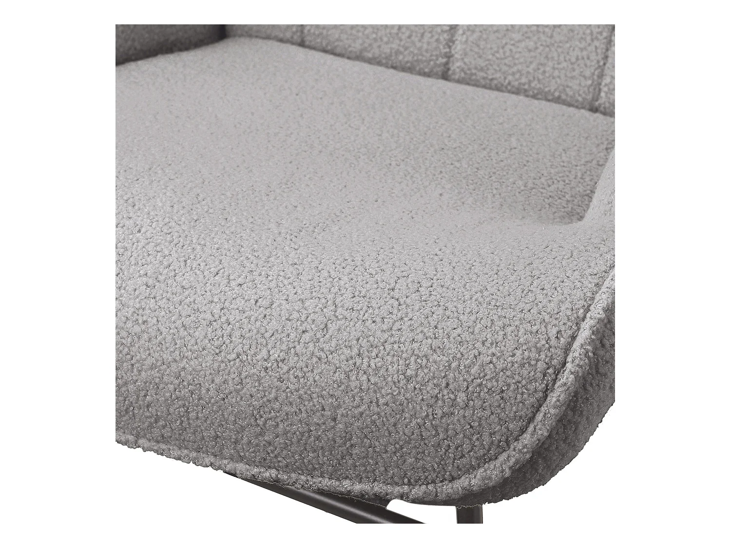 Fauteuil à Bascule - Fauteuil à Oreilles Rembourré - Pieds en Métal et en Bois Massif - Velours Teddy