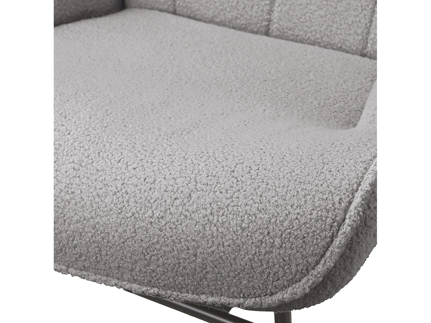 Fauteuil à Bascule - Fauteuil à Oreilles Rembourré - Pieds en Métal et en Bois Massif - Velours Teddy