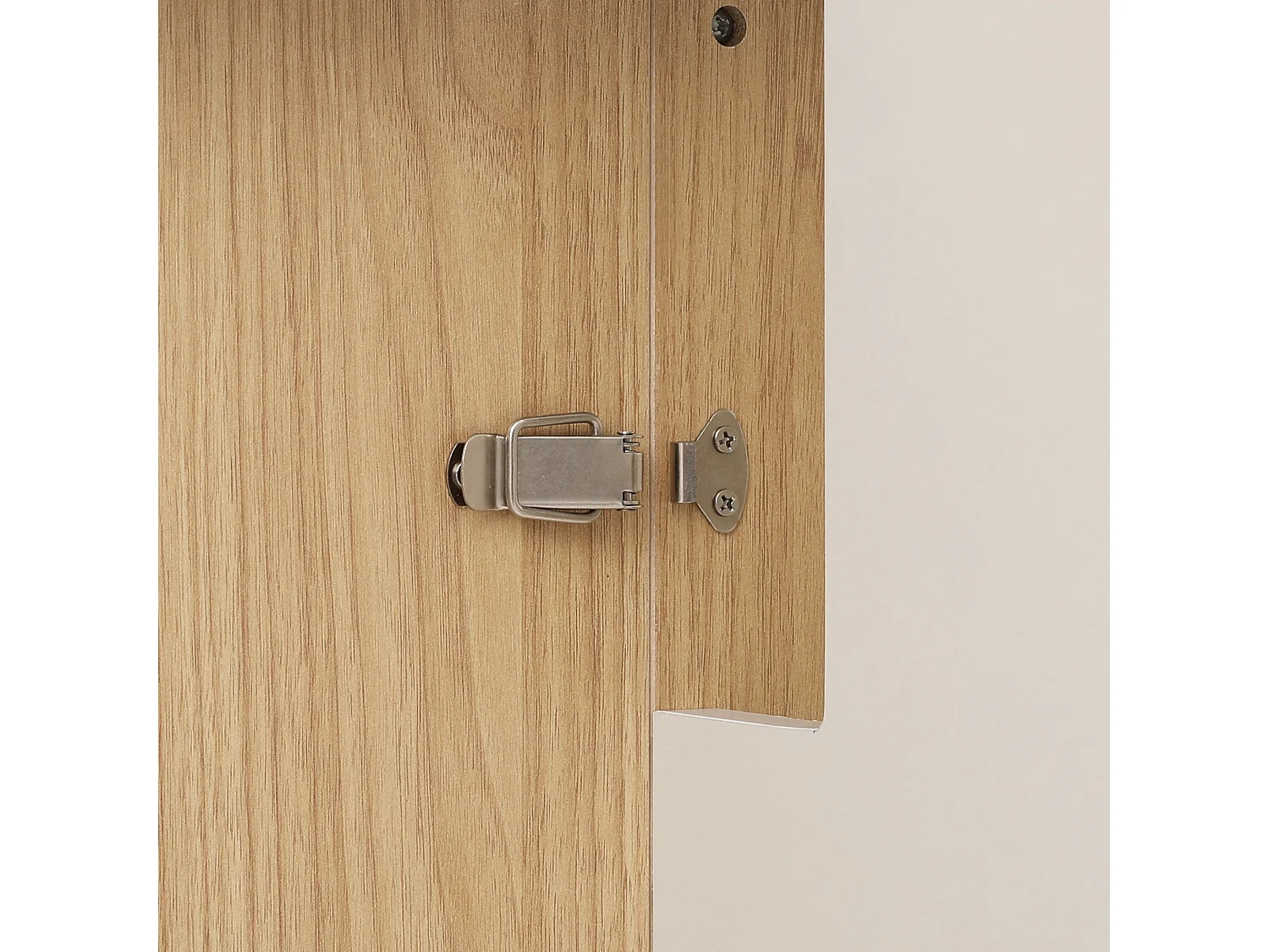 Keukeneiland - Met stopcontact - Met afneembare en uitschuifbare eettafel - Houtstructuur - Met 1 deur - Natuur + Wit