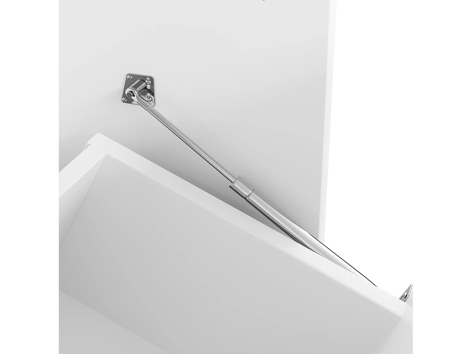 Ilot central de cuisine mobile - 3 portes et 2 tiroirs - étagères ouvertes - avec compartiment poubelle - MDF - Blanc