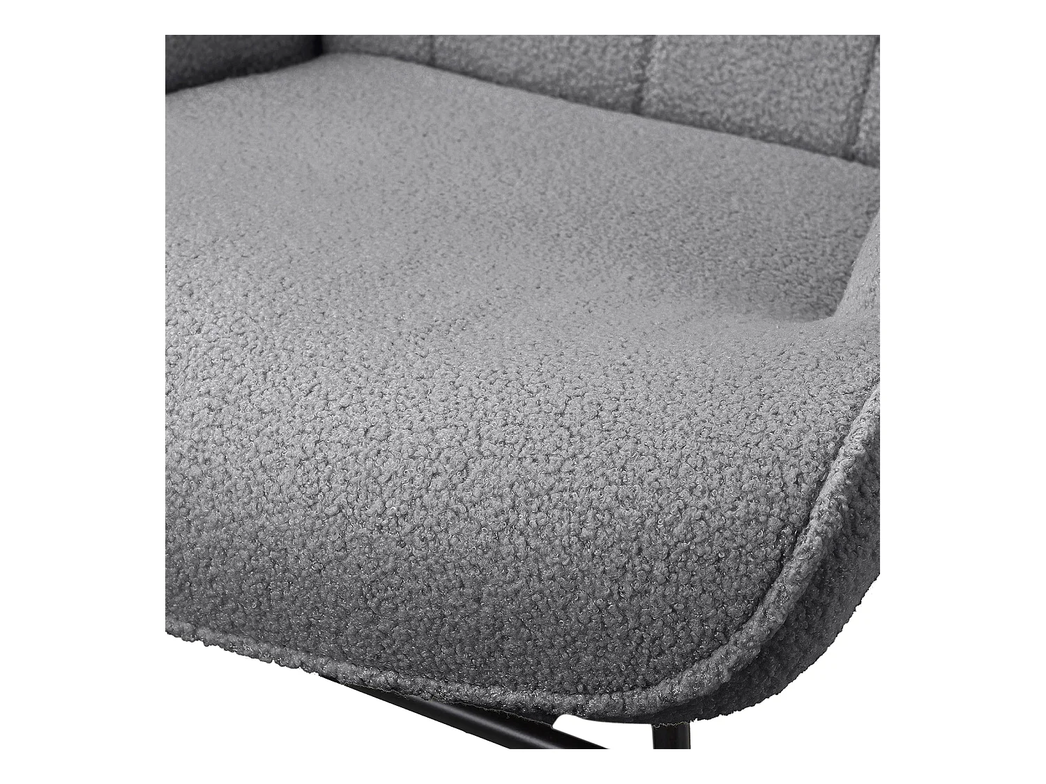 Fauteuil à Bascule - Fauteuil à Oreilles Rembourré - Pieds en Métal et en Bois Massif - Velours Teddy