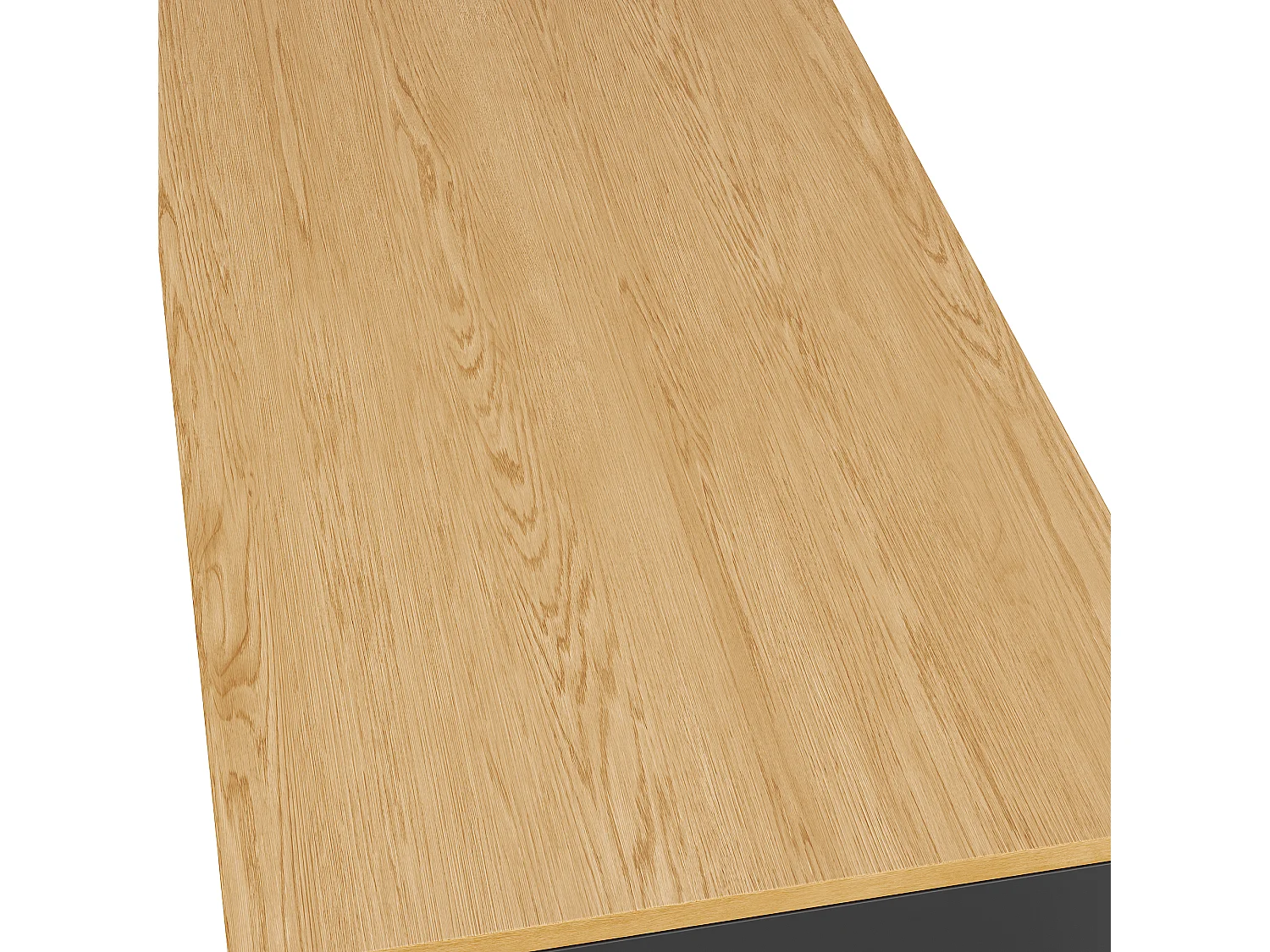 Ilot central de cuisine mobile - 3 portes et 2 tiroirs - étagères ouvertes - avec compartiment poubelle - MDF - Noir