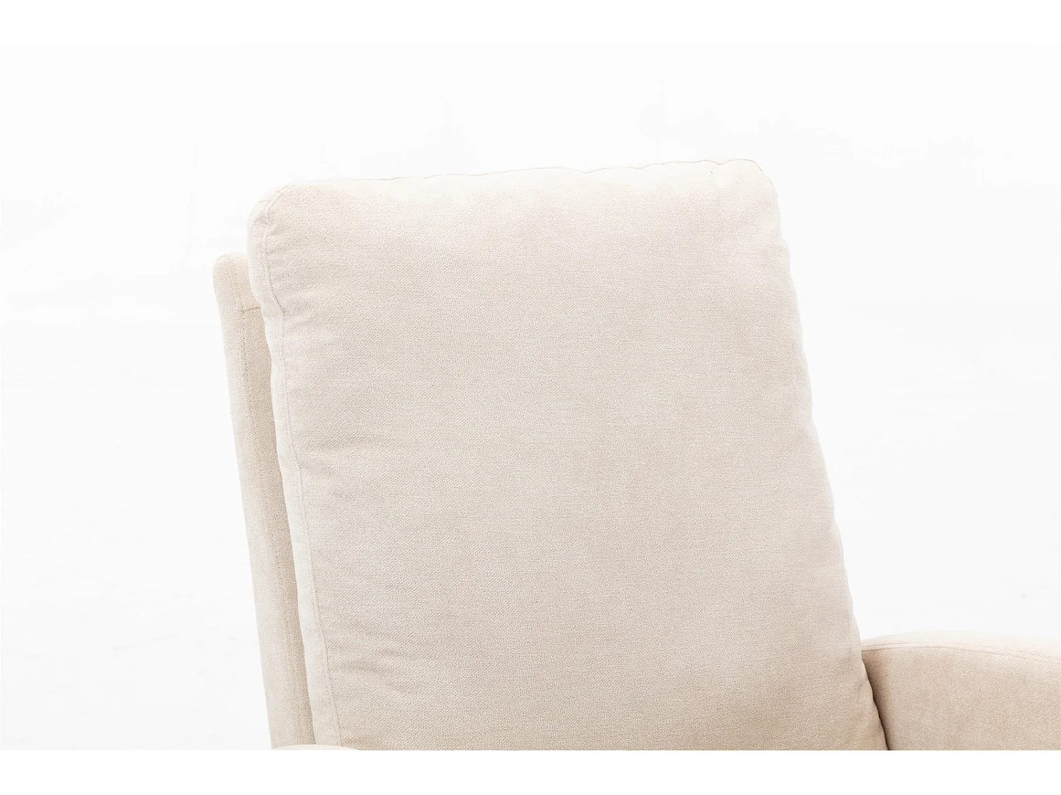 Fauteuil à bascule - Matériau du tissu - avec accoudoirs à poches - Pieds en bois massif - beiges