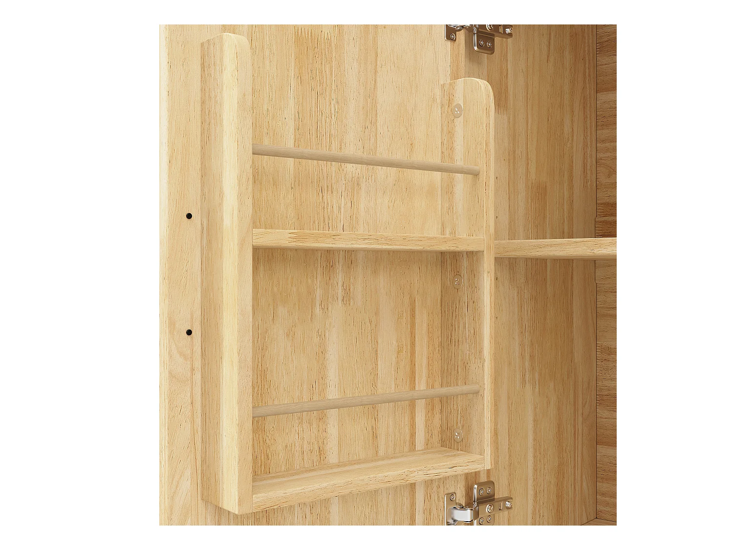 Ilot central de cuisine mobile - Plateau extensible - 120x45x92cm - 2 portes - avec porte-serviettes - MDF - décoration en treillis - Naturel