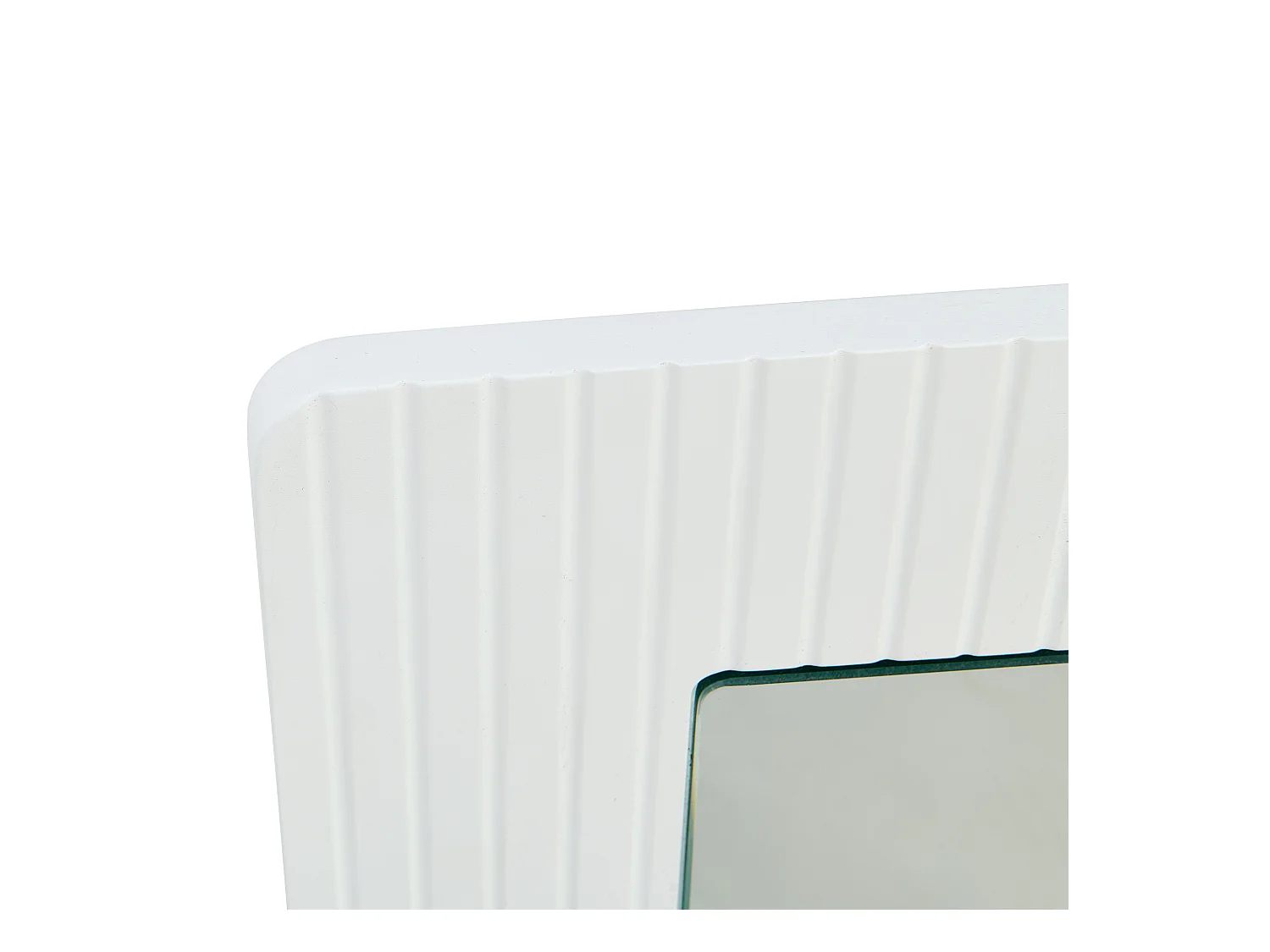 Miroir mural carré 80x80x1,5 cm - Cadre en bois - Miroir transparent - MDF - Blanc