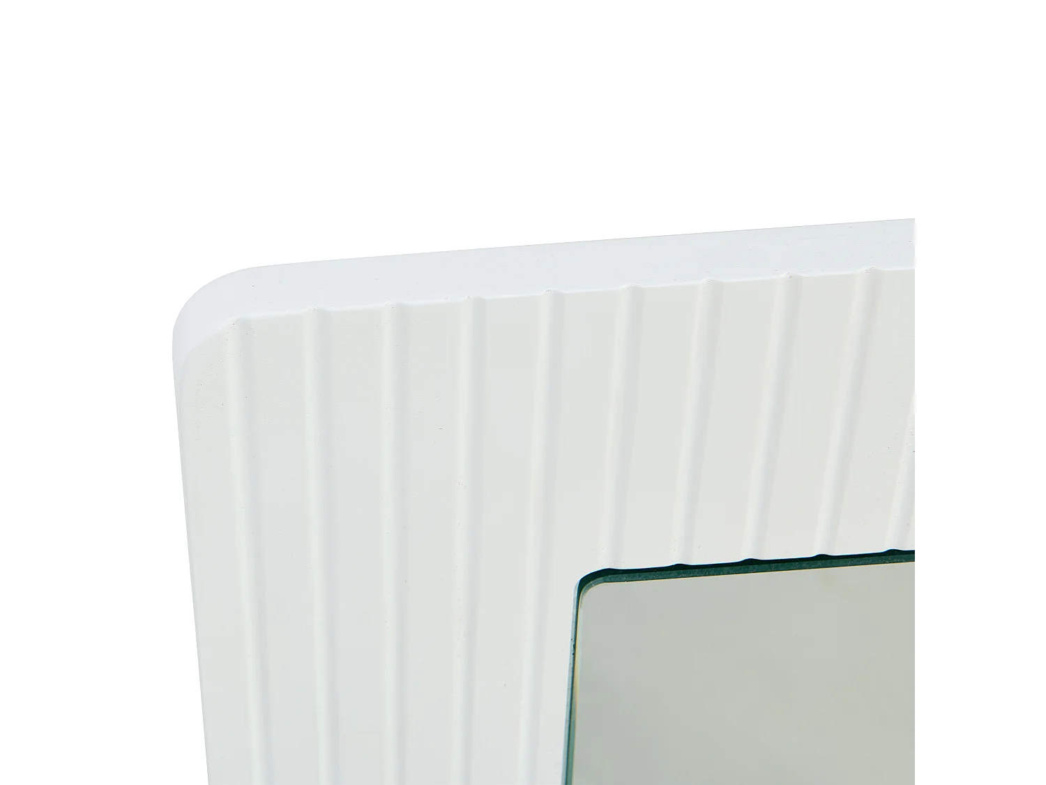 Miroir mural carré 80x80x1,5 cm - Cadre en bois - Miroir transparent - MDF - Blanc