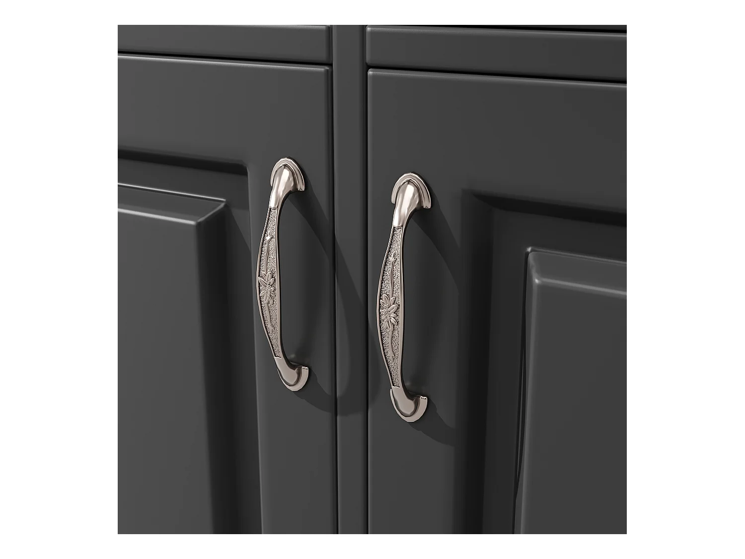 Hochschrank Küche 120x40x180cm - 3 Türen + 3 Schubladen - Offene Ablagefächer - Hochschrank - Mit LED-Beleuchtung - Weinregal - Schwarz