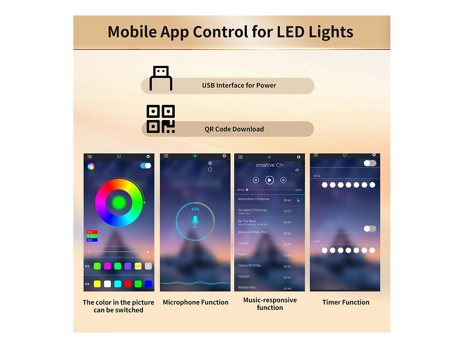 Buffet de cuisine 120x40x185cm - 2 portes - avec éclairage LED - meuble haut - buffet polyvalent - Marron