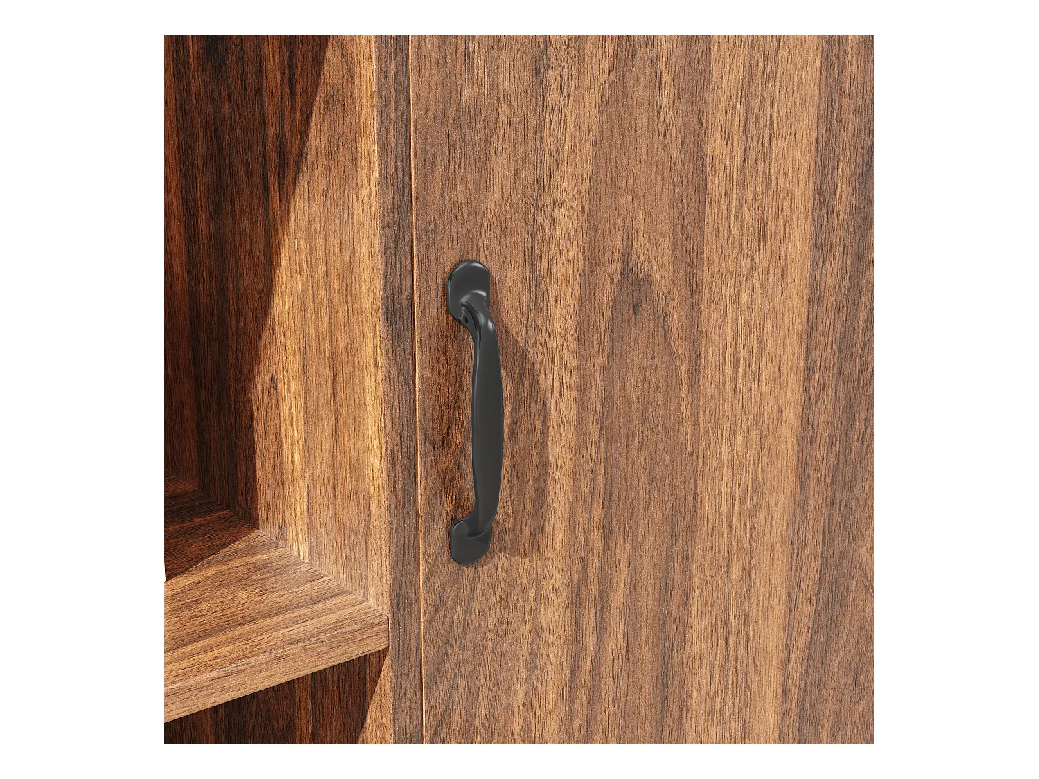 Buffet de cuisine 120x40x185cm - 2 portes - avec éclairage LED - meuble haut - buffet polyvalent - Marron