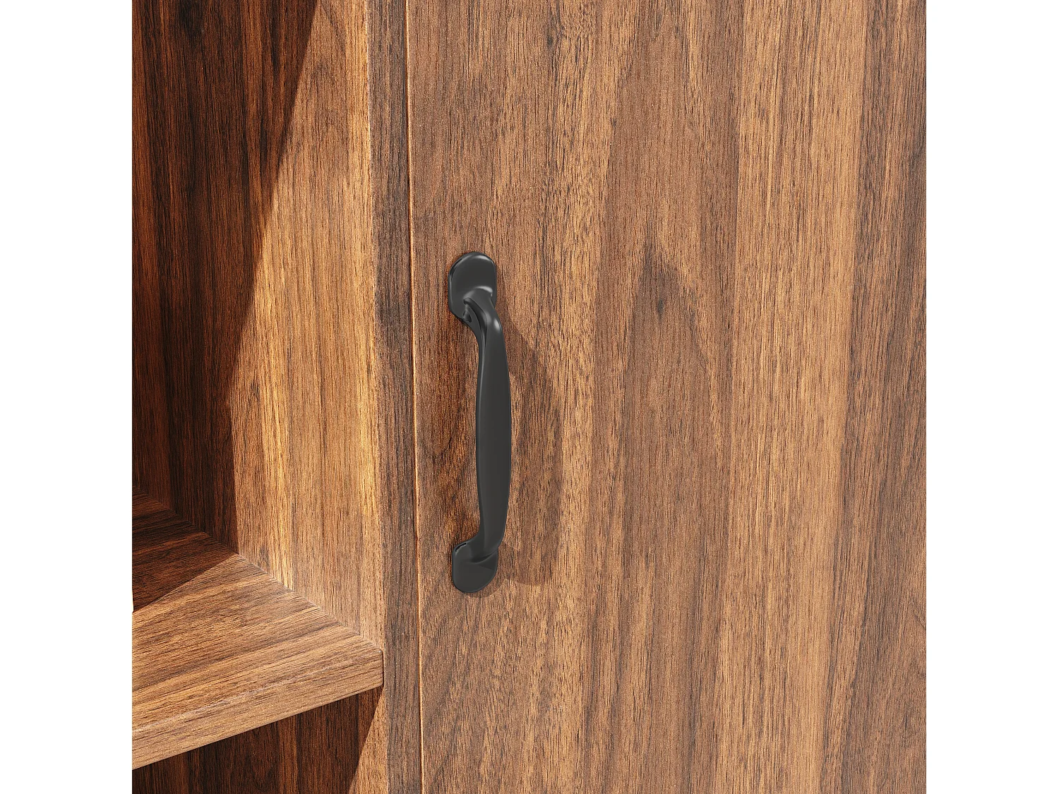 Buffet de cuisine 120x40x185cm - 2 portes - avec éclairage LED - meuble haut - buffet polyvalent - Marron