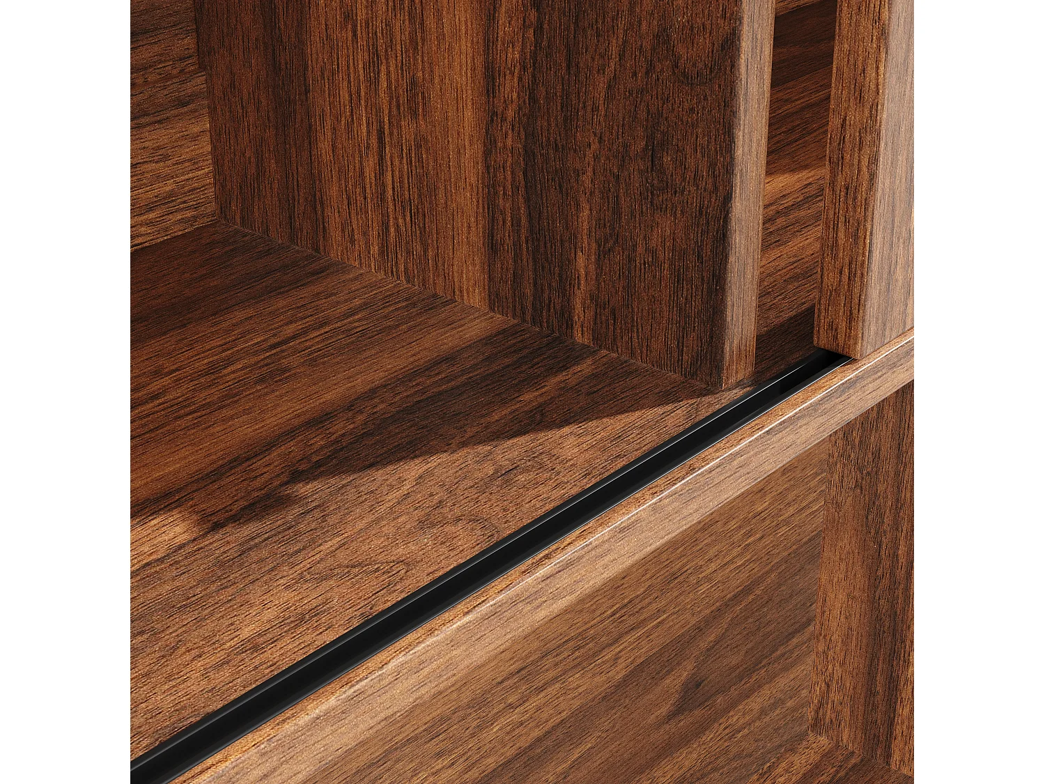 Buffet de cuisine 120x40x185cm - 2 portes - avec éclairage LED - meuble haut - buffet polyvalent - Marron