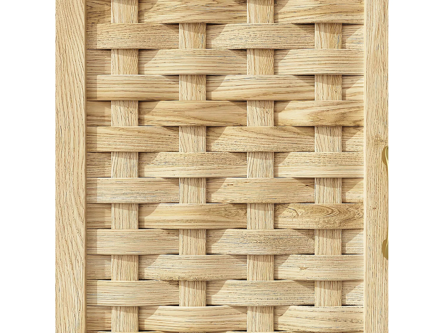 Buffet de cuisine 120x40x180cm - 5 portes + 1 tiroir - LED - meuble haut - buffet polyvalent - Décoration en rotin - Naturel