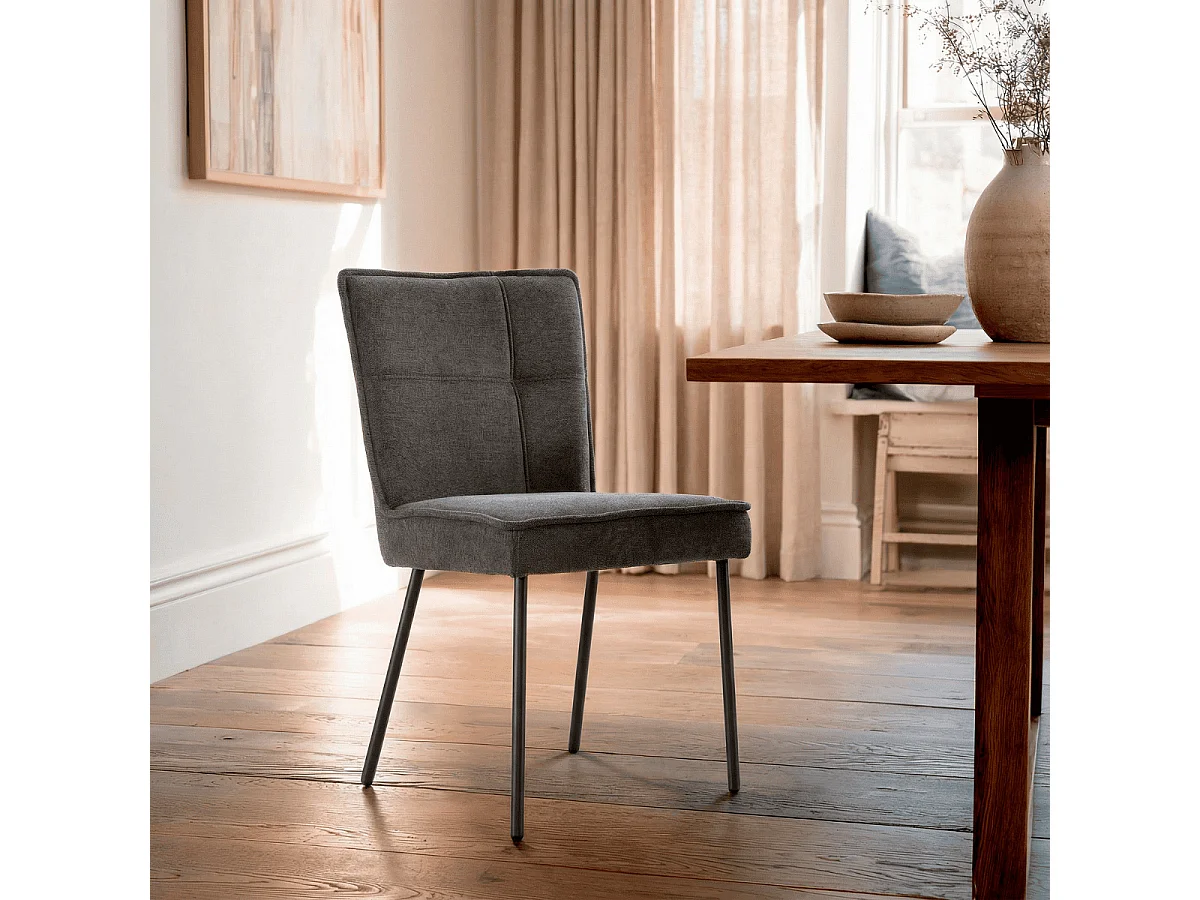 Lot de 2 chaises en tissu H84 cm - ELINA