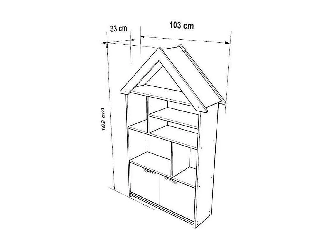 Estante de livros – 103cm x 169cm x 33cm – Branca – MDF