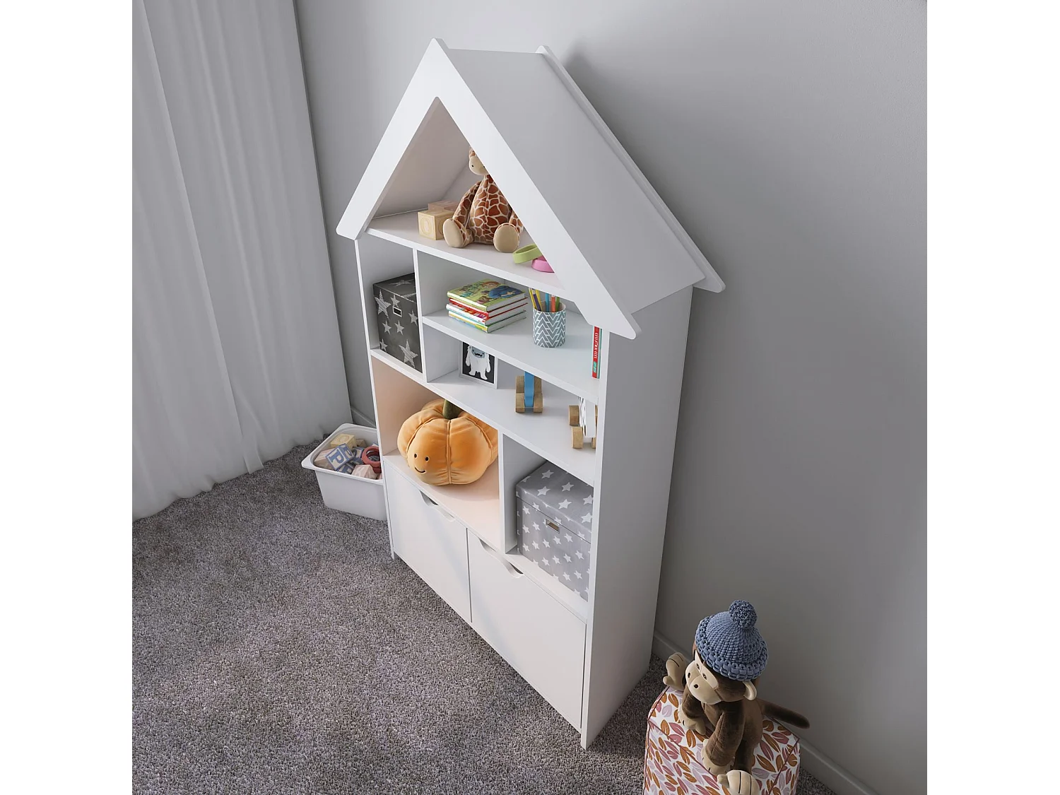 Estante de livros – 103cm x 169cm x 33cm – Branca – MDF