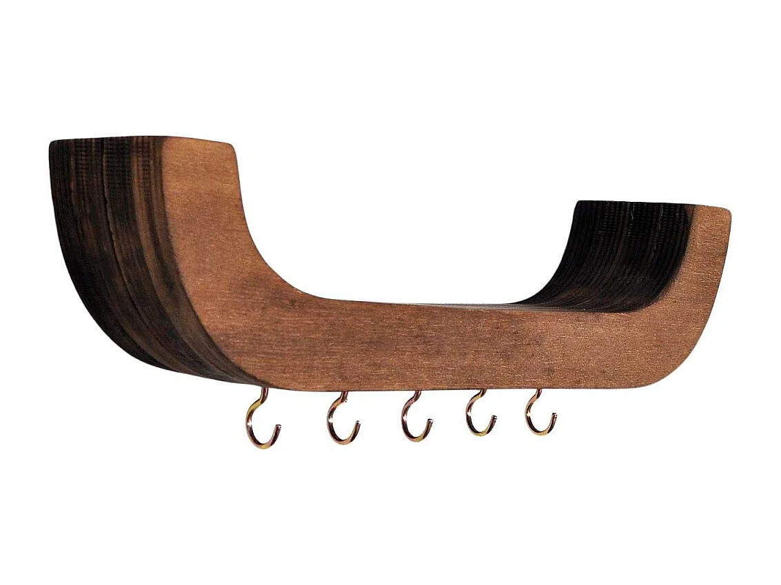 Dekoratives Holzregal – 33 cm x 11 cm x 7 cm – Holzfarbe