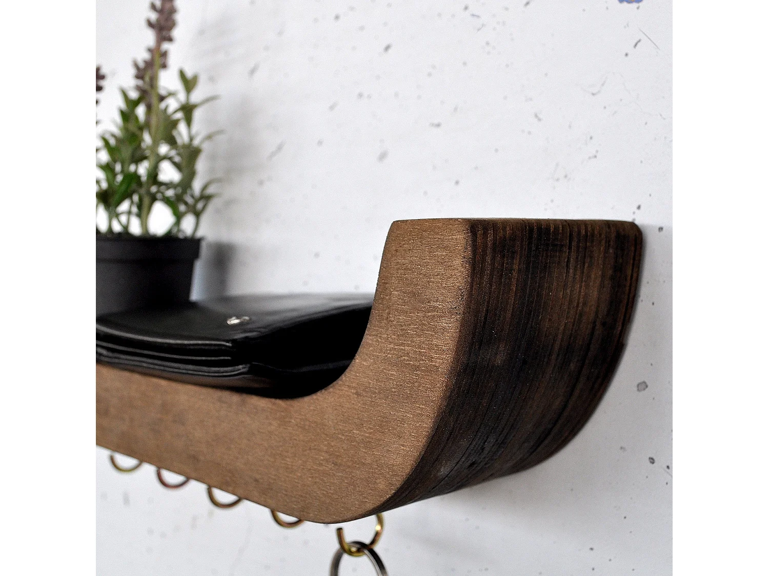 Dekoratives Holzregal – 33 cm x 11 cm x 7 cm – Holzfarbe