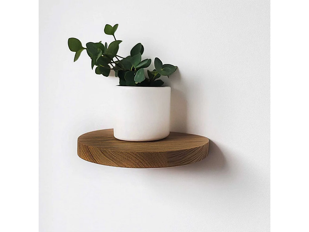 Dekoratives Holzregal – 12 cm Durchmesser, 1,9 cm Höhe – Holzfarbe – 100 % Massivholz