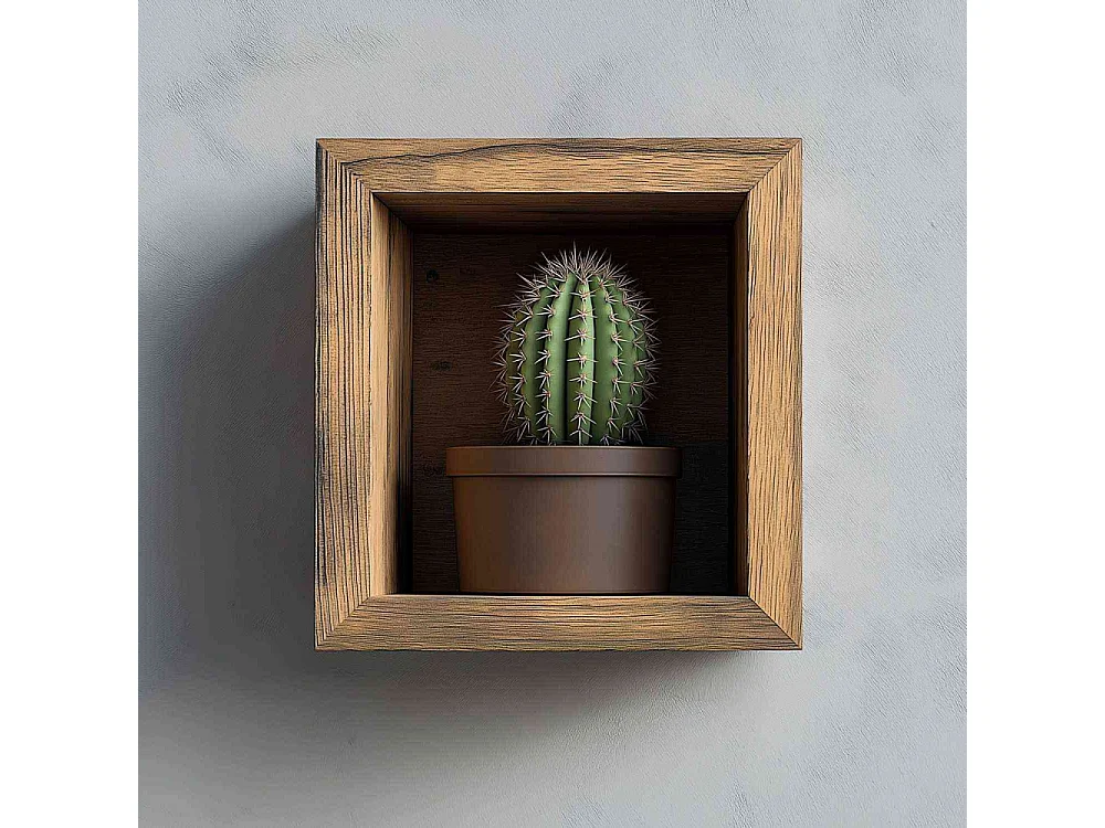 Prateleira Decorativa de Madeira – 14cm x 15cm x 7cm – Preta