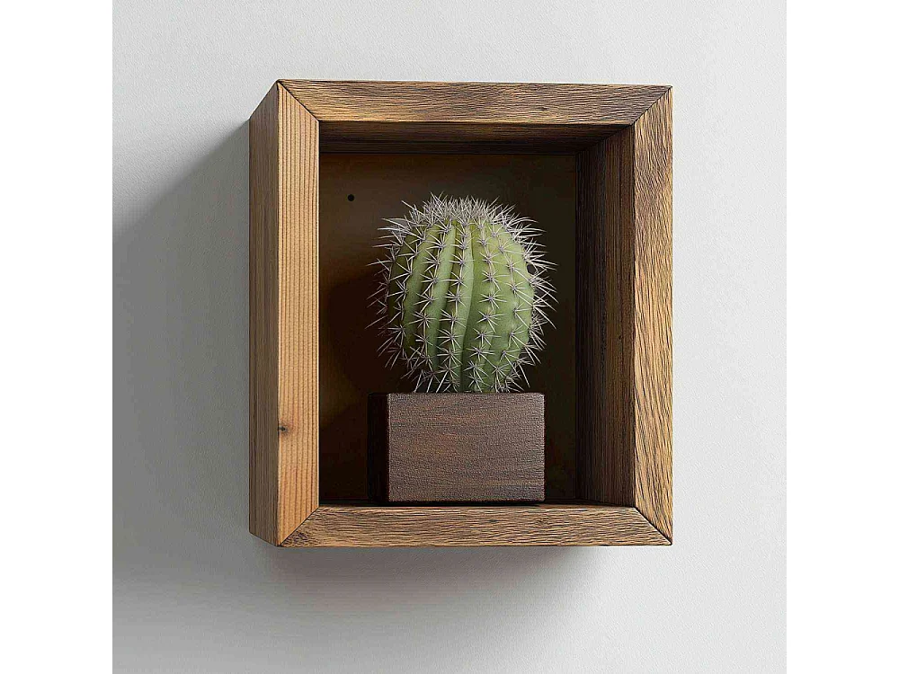 Prateleira Decorativa de Madeira – 14cm x 15cm x 7cm – Preta