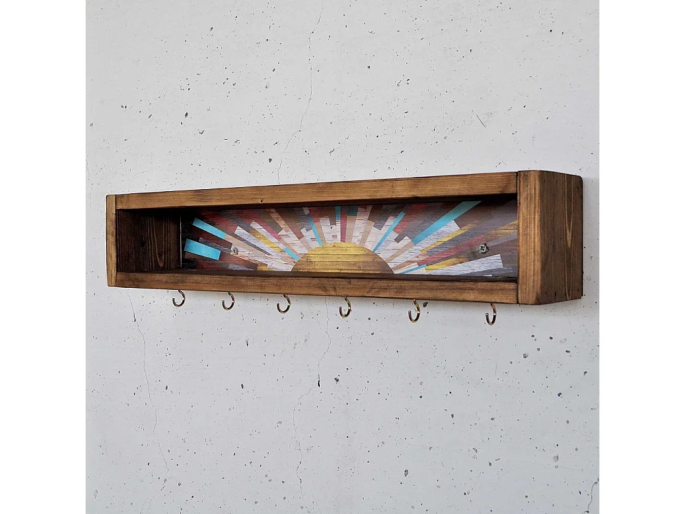 Prateleira de parede decorativa de madeira – 40 x 10 x 10 cm – madeira – 100% madeira maciça