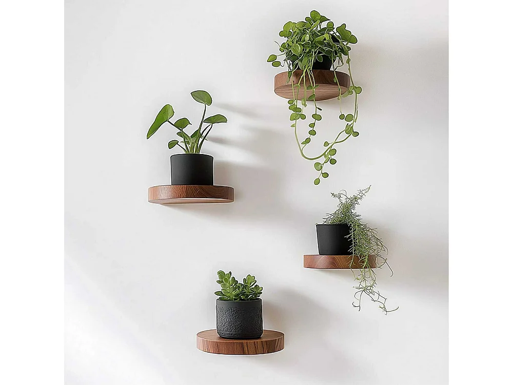 Dekoratives Holzregal - 12 cm - Holz - Massivholz