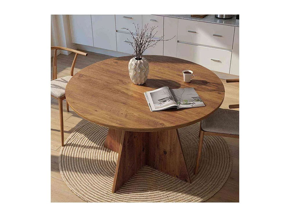 Table à manger ronde en aggloméré Virella
